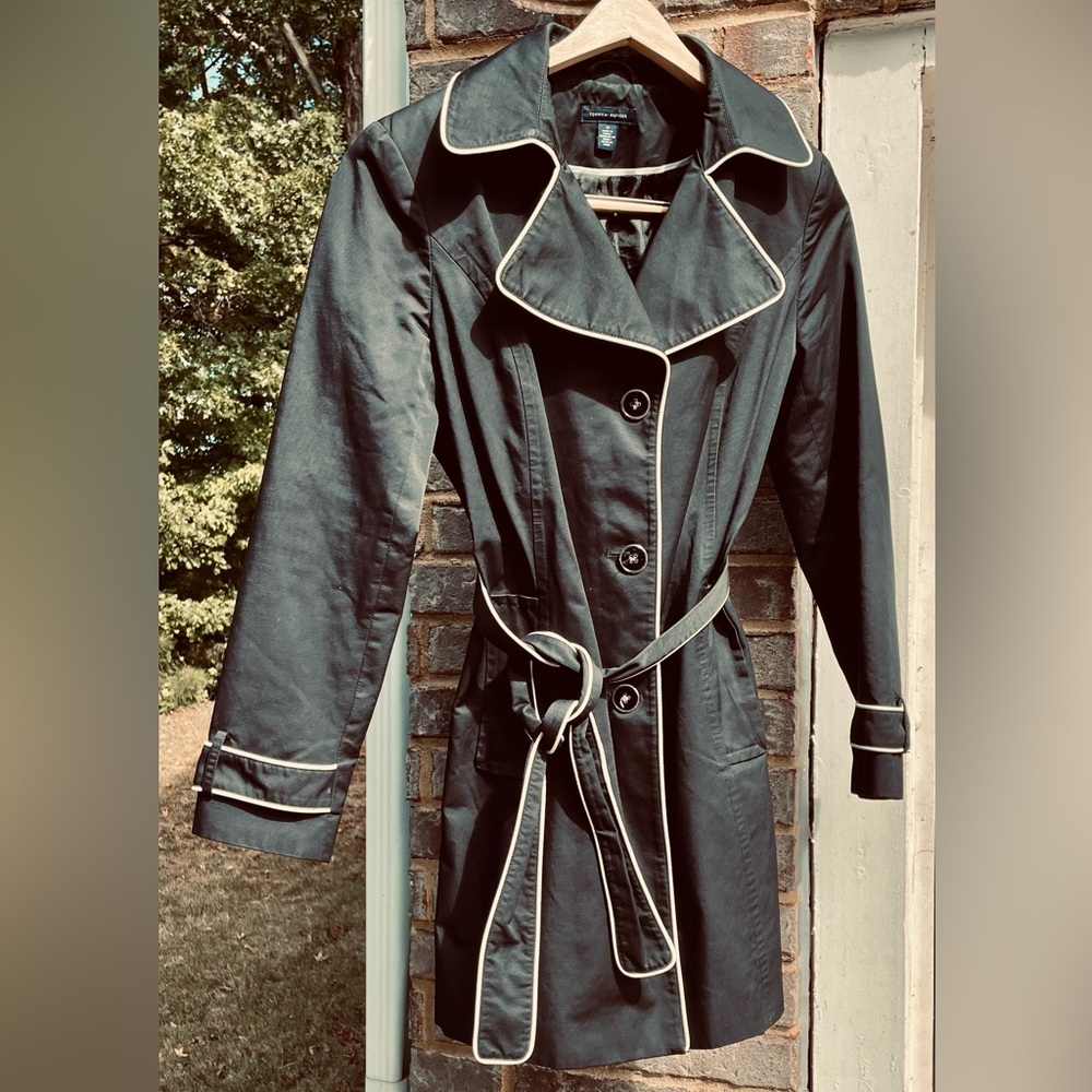 Tommy Hilfiger Black Trench Coat - Picture 1 of 8